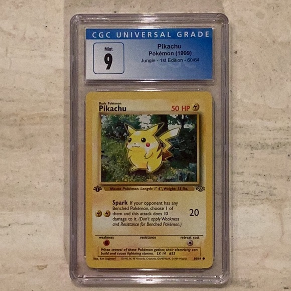 Pikachu 1999 1st Edition Pokemon 60/64 Jungle #60 TCG CGC 9 Graded Card - Picture 7 of 7